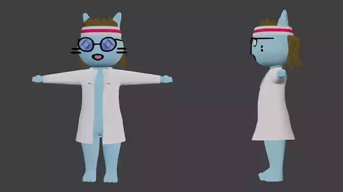 3d printable cat cartoon