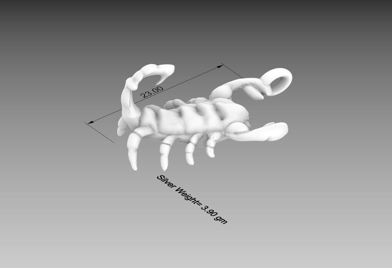 Scorpio Silver Pendant Design 3D print model_2