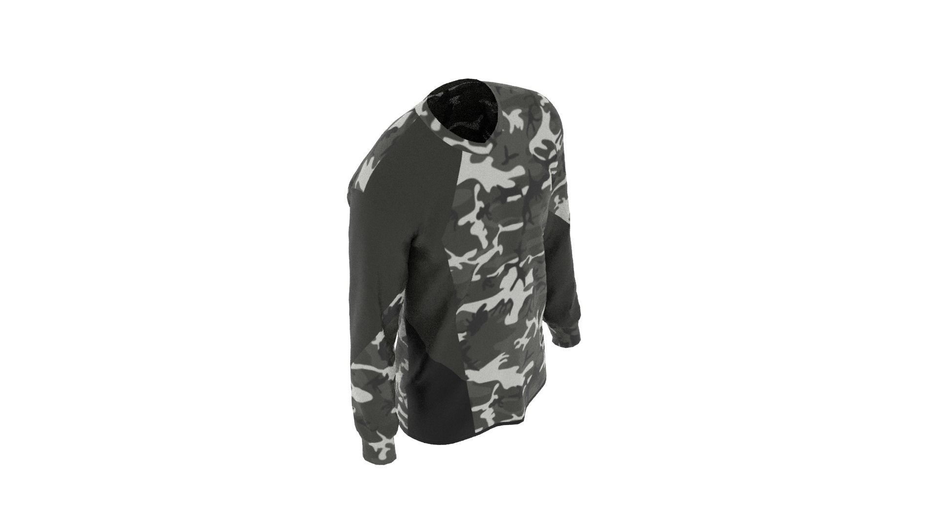 Military Sweater Low-poly 3D model_7