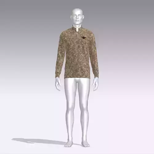Sweater mannequin wearing camouflage shirt