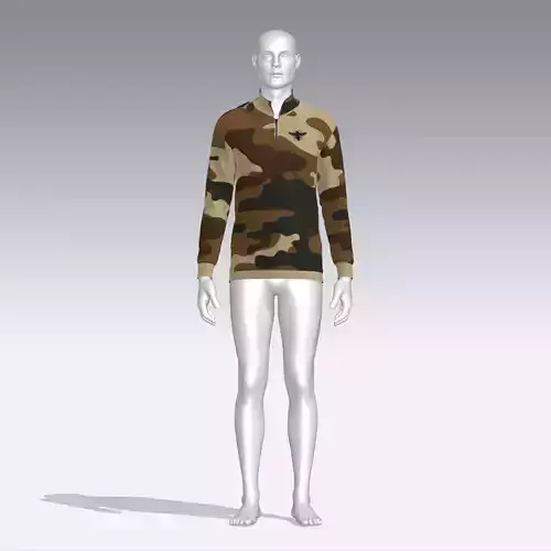 Sweater mannequin wearing camouflage clothing