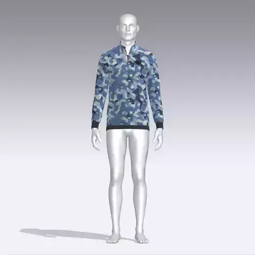 Sweater mannequin wearing camouflage sweatshirt