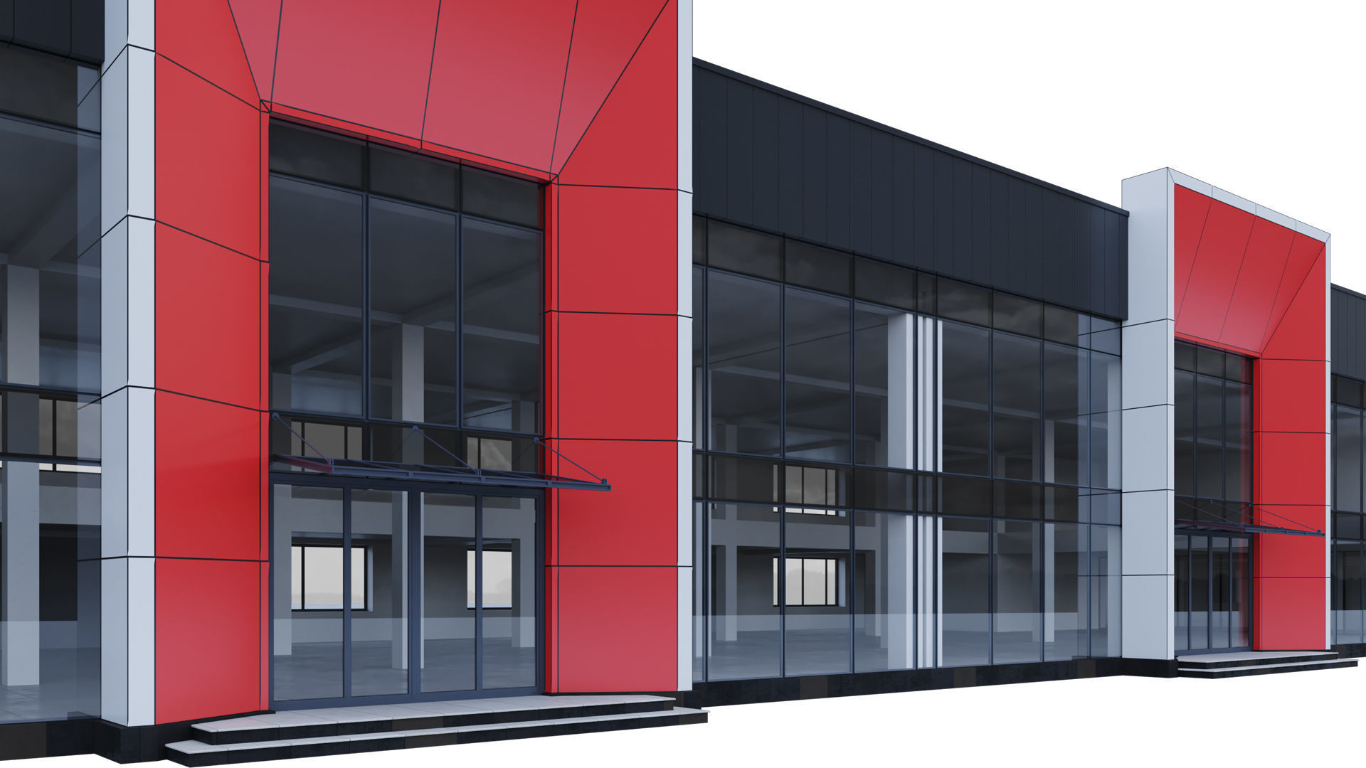 Car Shop Building 3D model_4