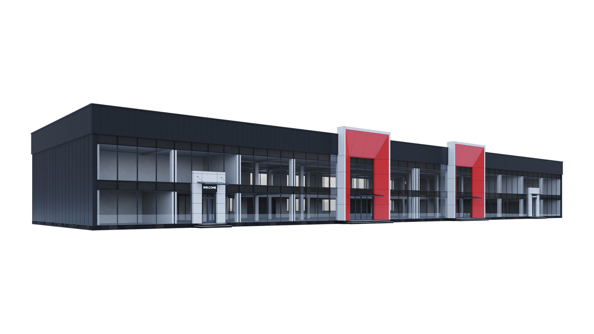 Car Shop Building 3D model_2