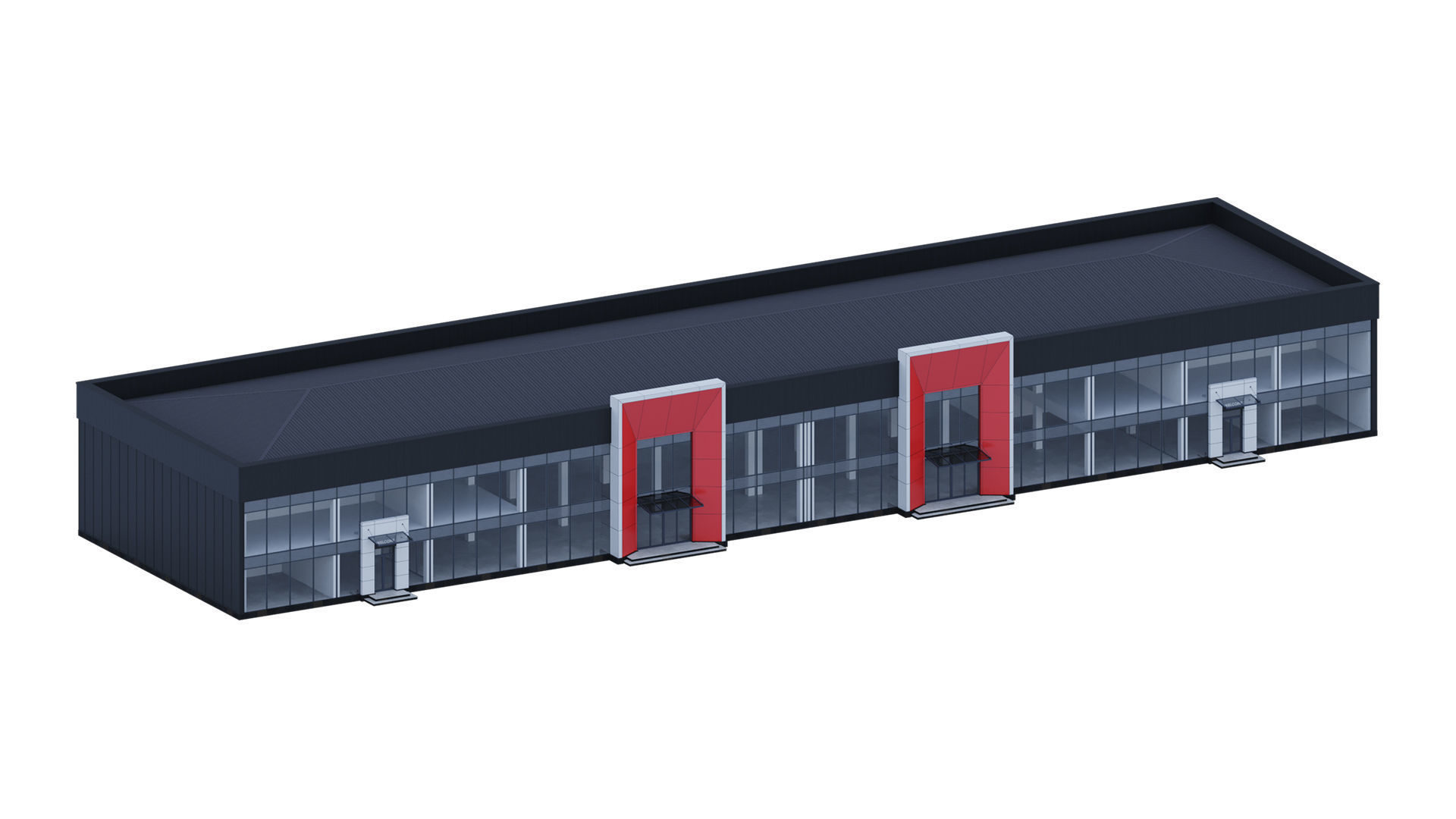 Car Shop Building 3D model_3