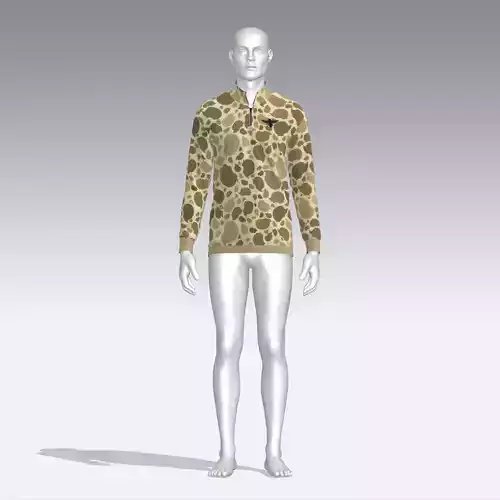 Sweater mannequin wearing camouflage clothing