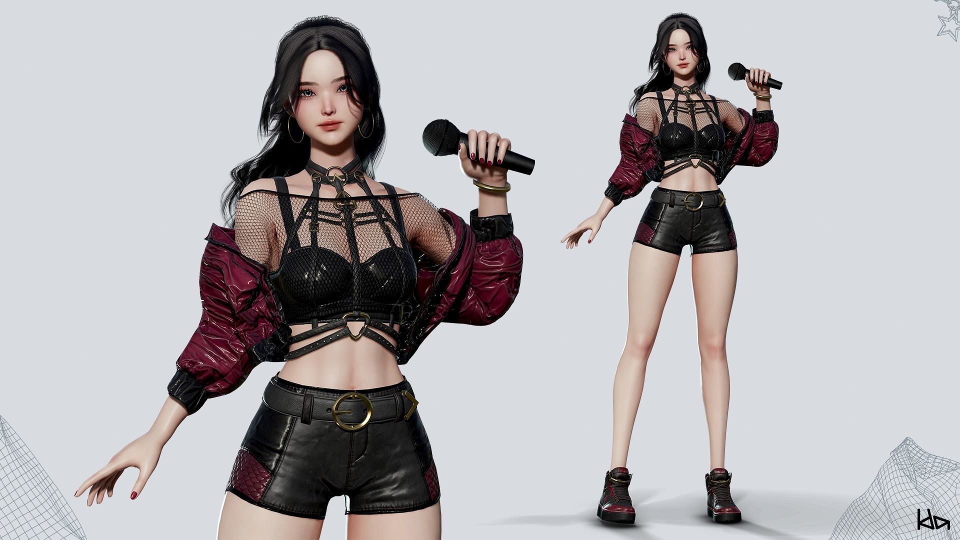 K-POP SERIES Sun - Game Ready Low-poly 3D model_14