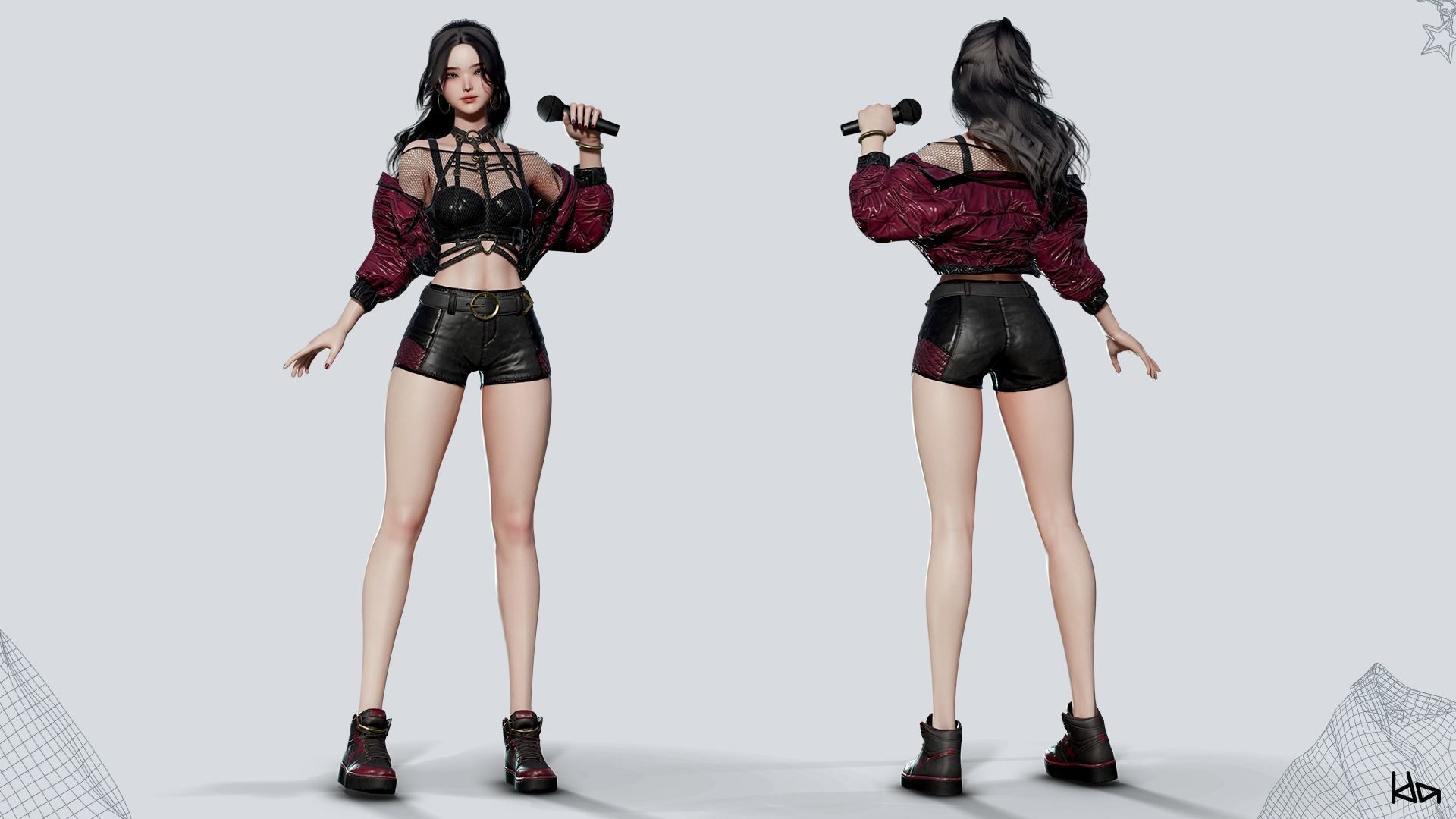 K-POP SERIES Sun - Game Ready Low-poly 3D model_15
