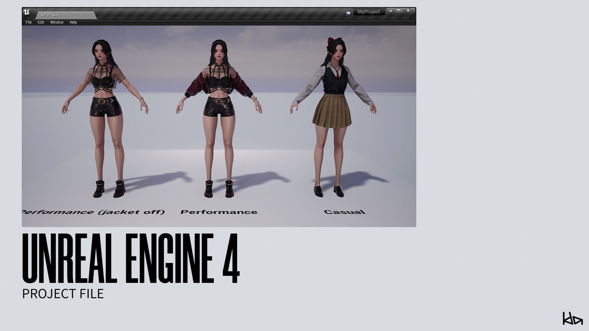 K-POP SERIES Sun - Game Ready Low-poly 3D model_28