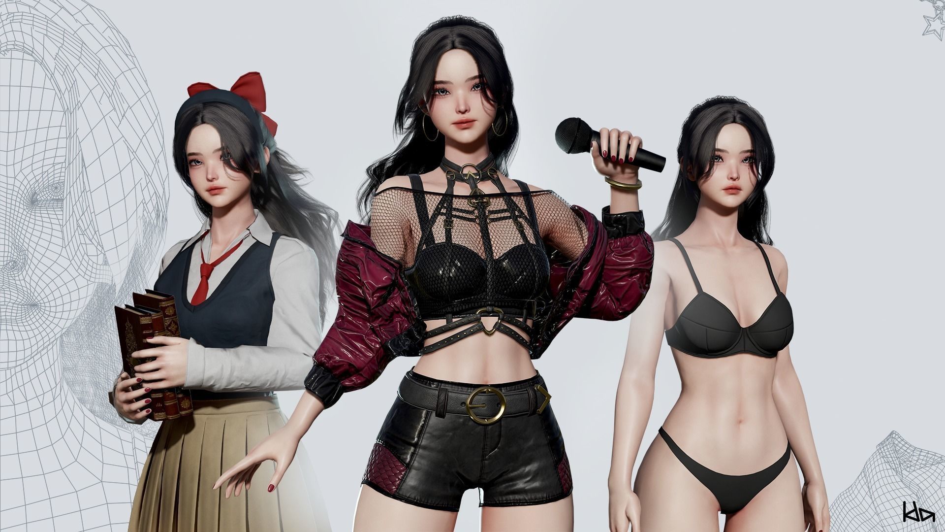 K-POP SERIES Sun - Game Ready Low-poly 3D model_2