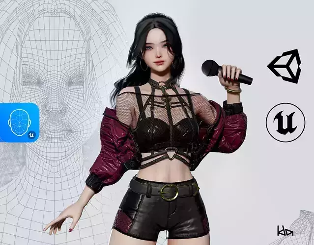 K-POP SERIES Sun - Game Ready Low-poly 3D model