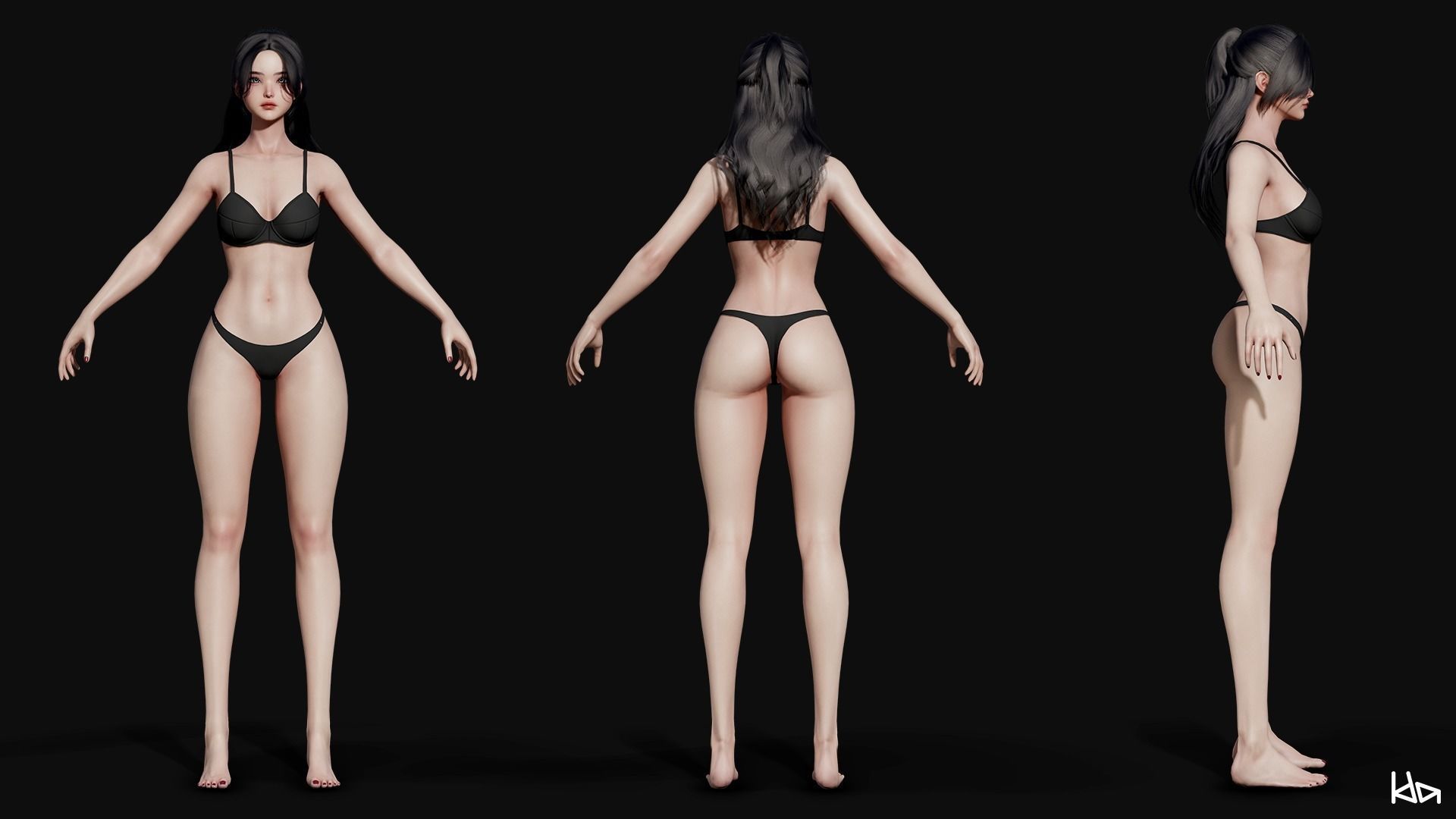 K-POP SERIES Sun - Game Ready Low-poly 3D model_33