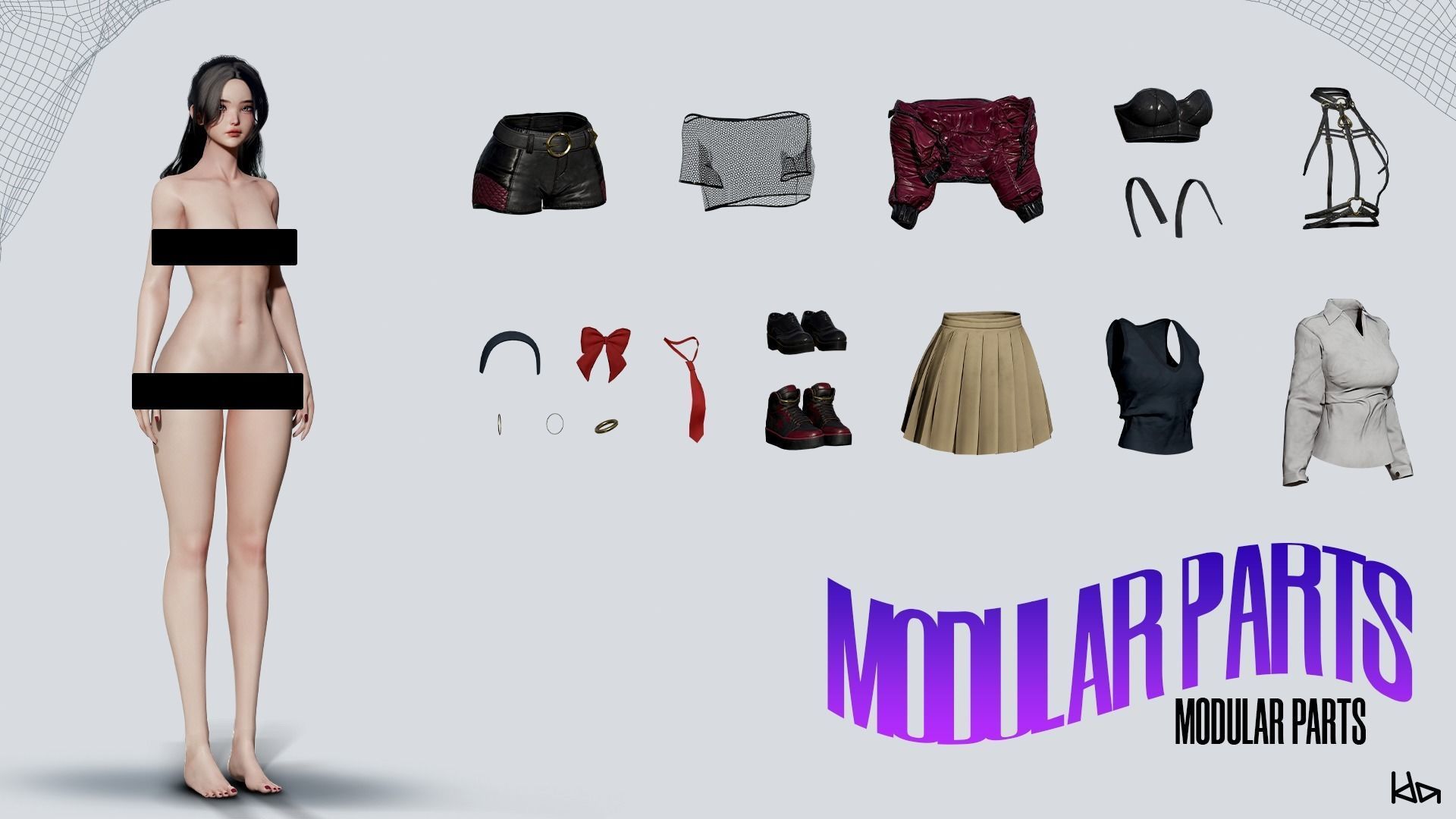 K-POP SERIES Sun - Game Ready Low-poly 3D model_6