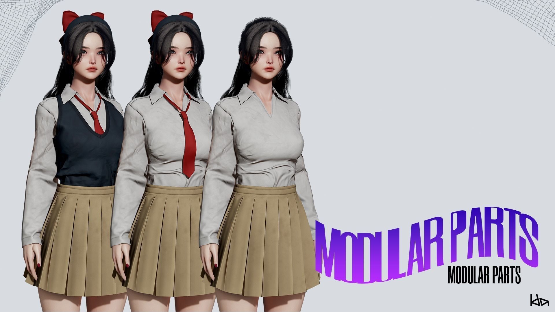 K-POP SERIES Sun - Game Ready Low-poly 3D model_8