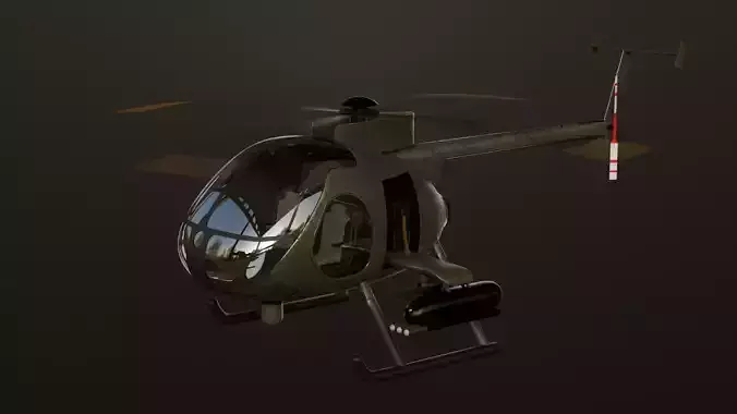 The MD 530G armed  helicopter Low-poly 3D model