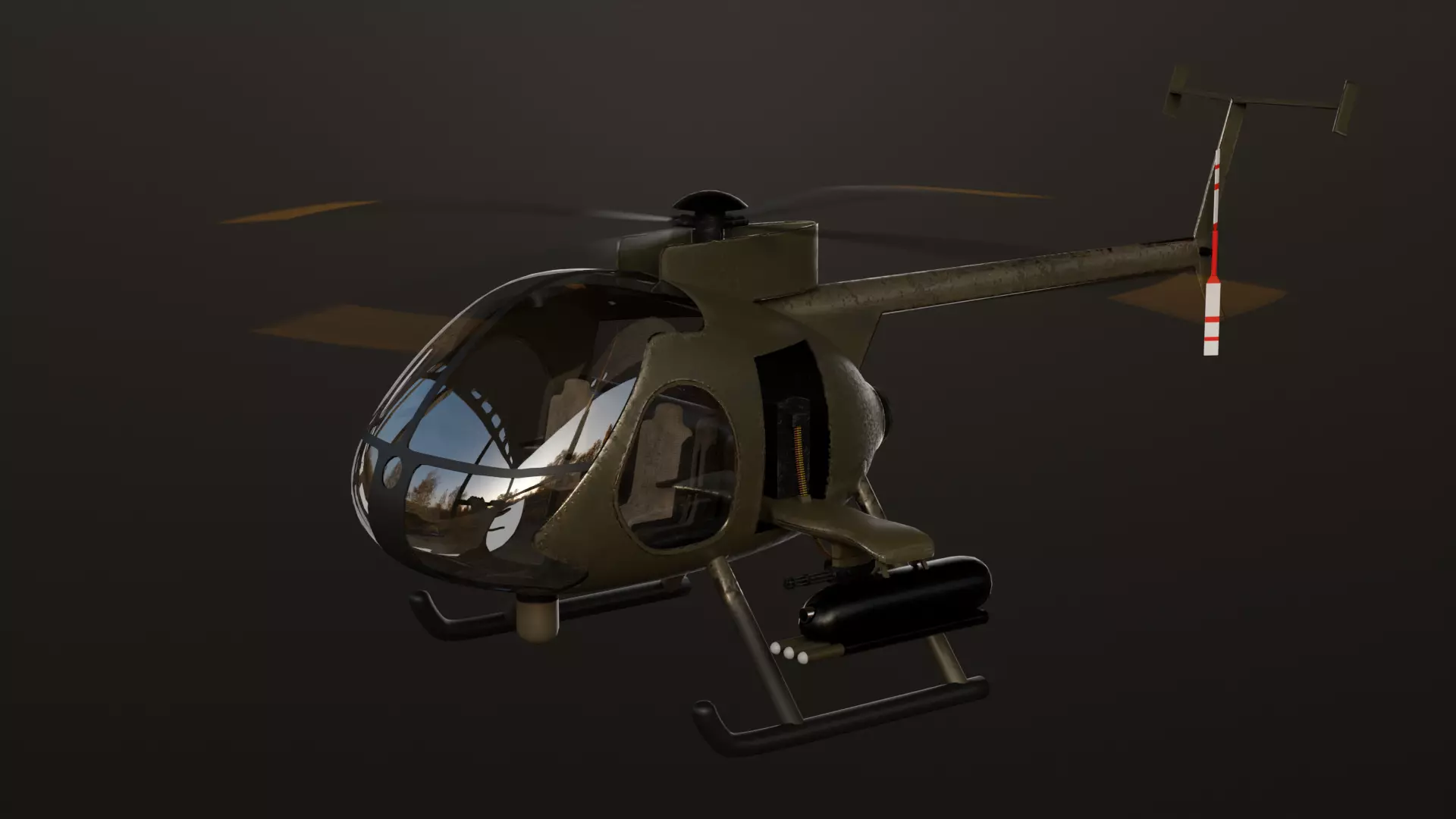 The MD 530G armed  helicopter Low-poly 3D model Low-poly 3D model_0