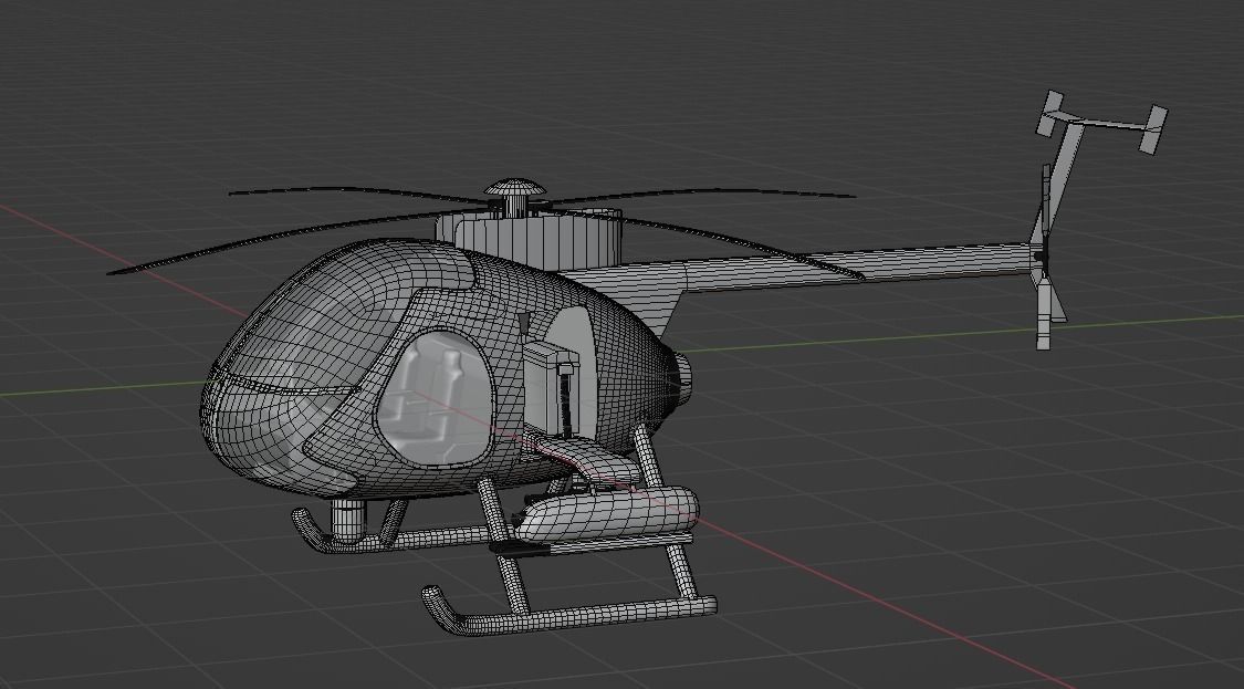 The MD 530G armed  helicopter Low-poly 3D model Low-poly 3D model_4