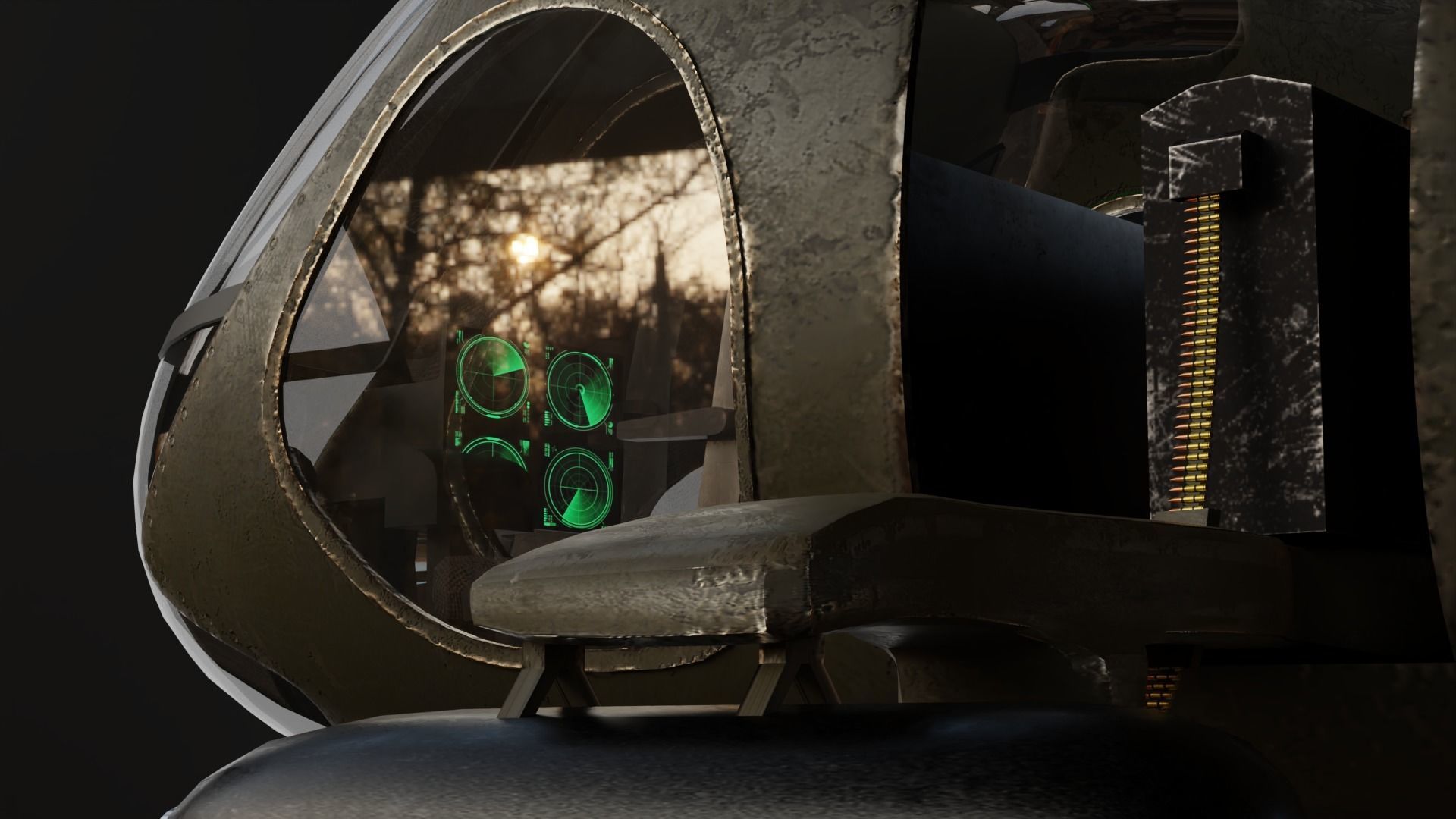 The MD 530G armed  helicopter Low-poly 3D model Low-poly 3D model_2