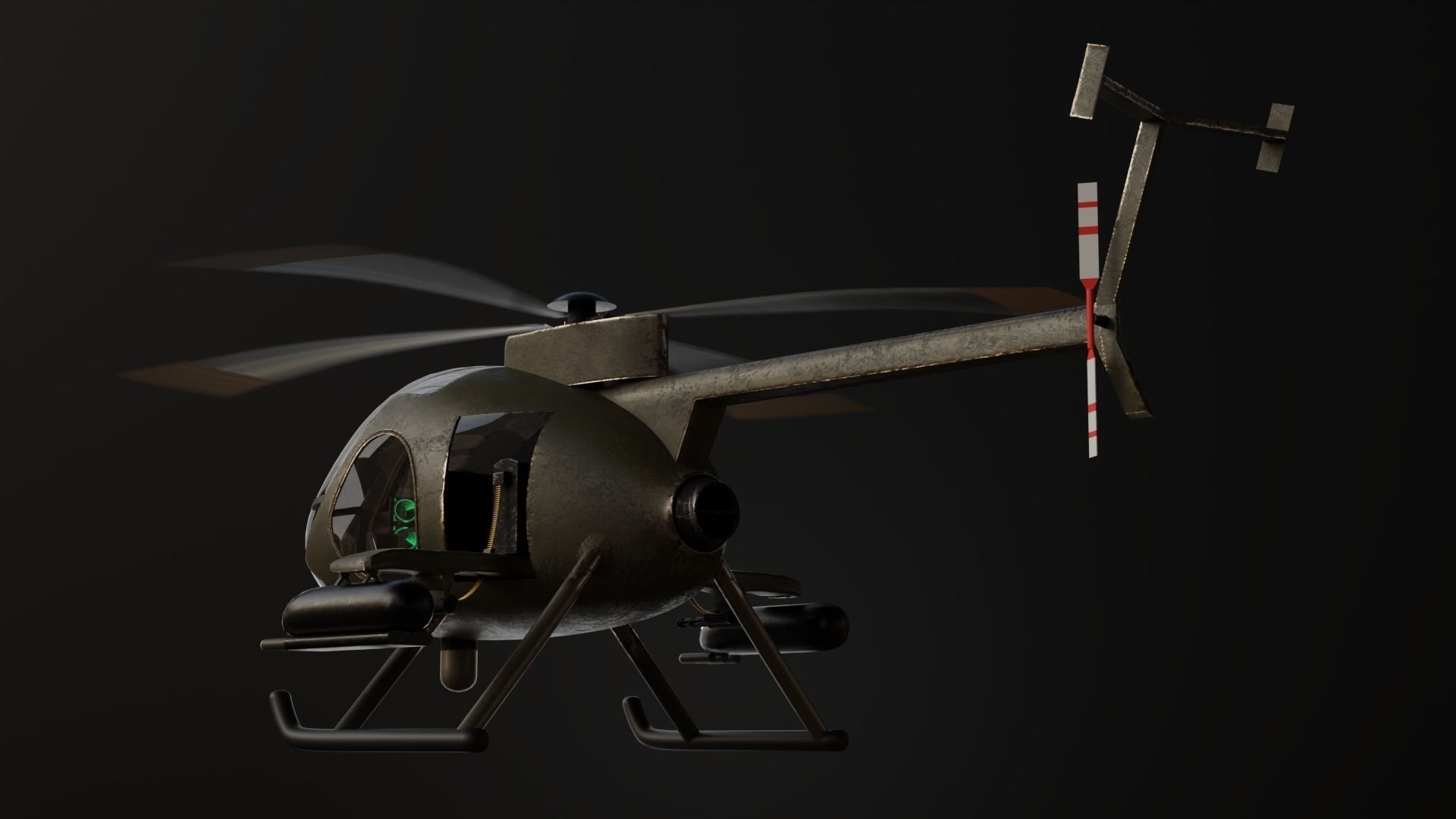 The MD 530G armed  helicopter Low-poly 3D model Low-poly 3D model_1