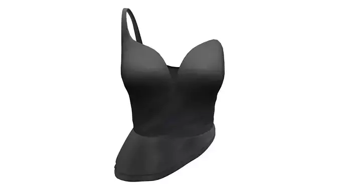 One Shoulder Strap Asymmetric Peplum Top Low-poly 3D model