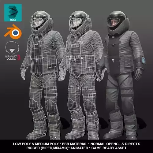 Bomb Suit EOD 9 Low-poly 3D model