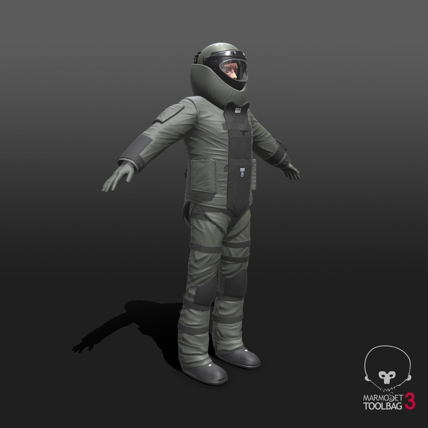 Bomb Suit EOD 9 Low-poly 3D model_9