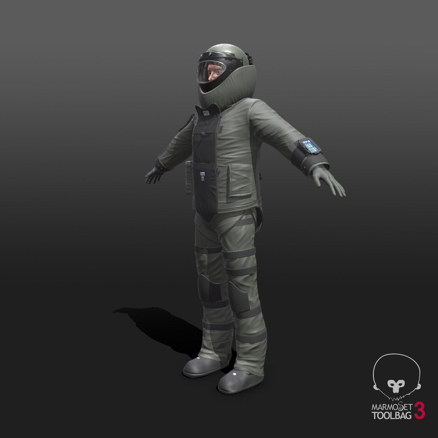 Bomb Suit EOD 9 Low-poly 3D model_15