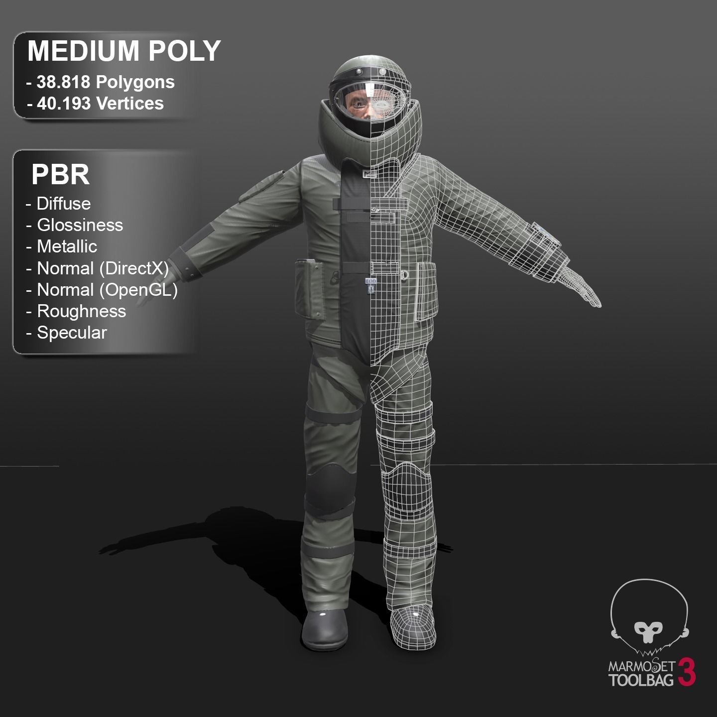 Bomb Suit EOD 9 Low-poly 3D model_2