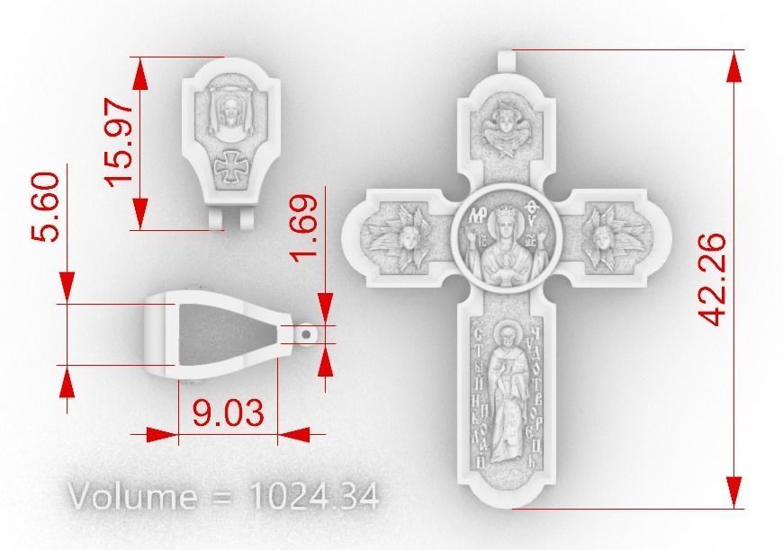 Ortodox cross 001 3D print model_11