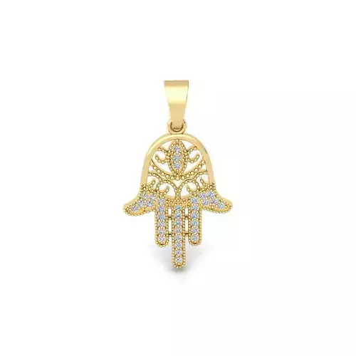 Long Finger Hamsa Pendent 3d Model and Render Detail 