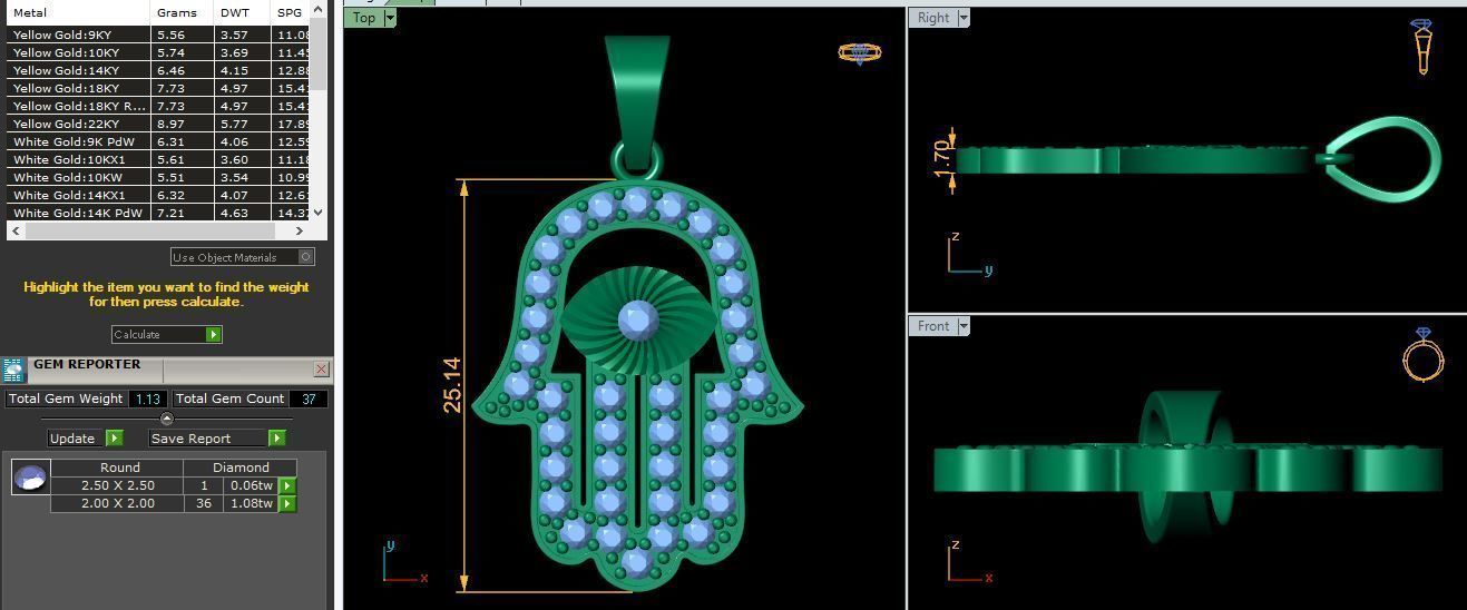 Eye Hamsa Pendent 3d Model and Render Detail  3D print model_6