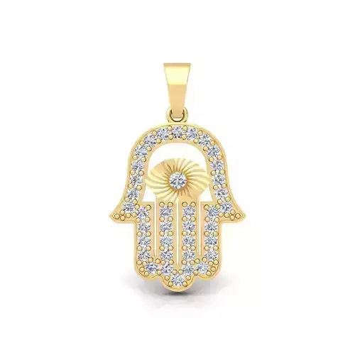 Eye Hamsa Pendent 3d Model and Render Detail 