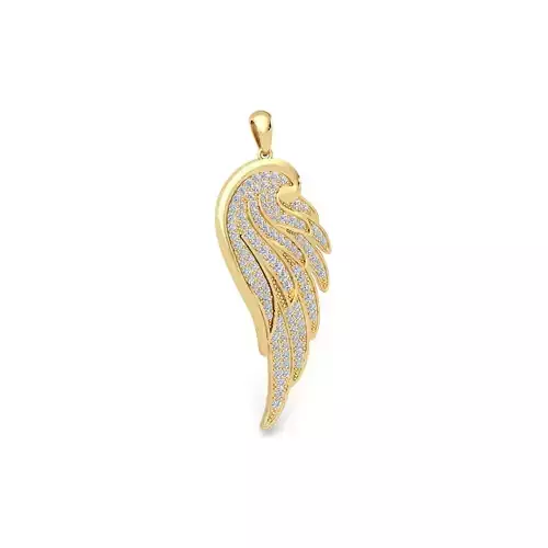 Wing Diamond Pendent 3d Model and Render Detail 