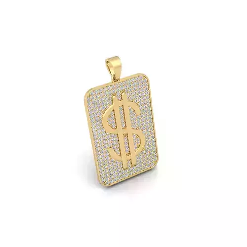 Doller Pendent 3d Model and Render Detail 
