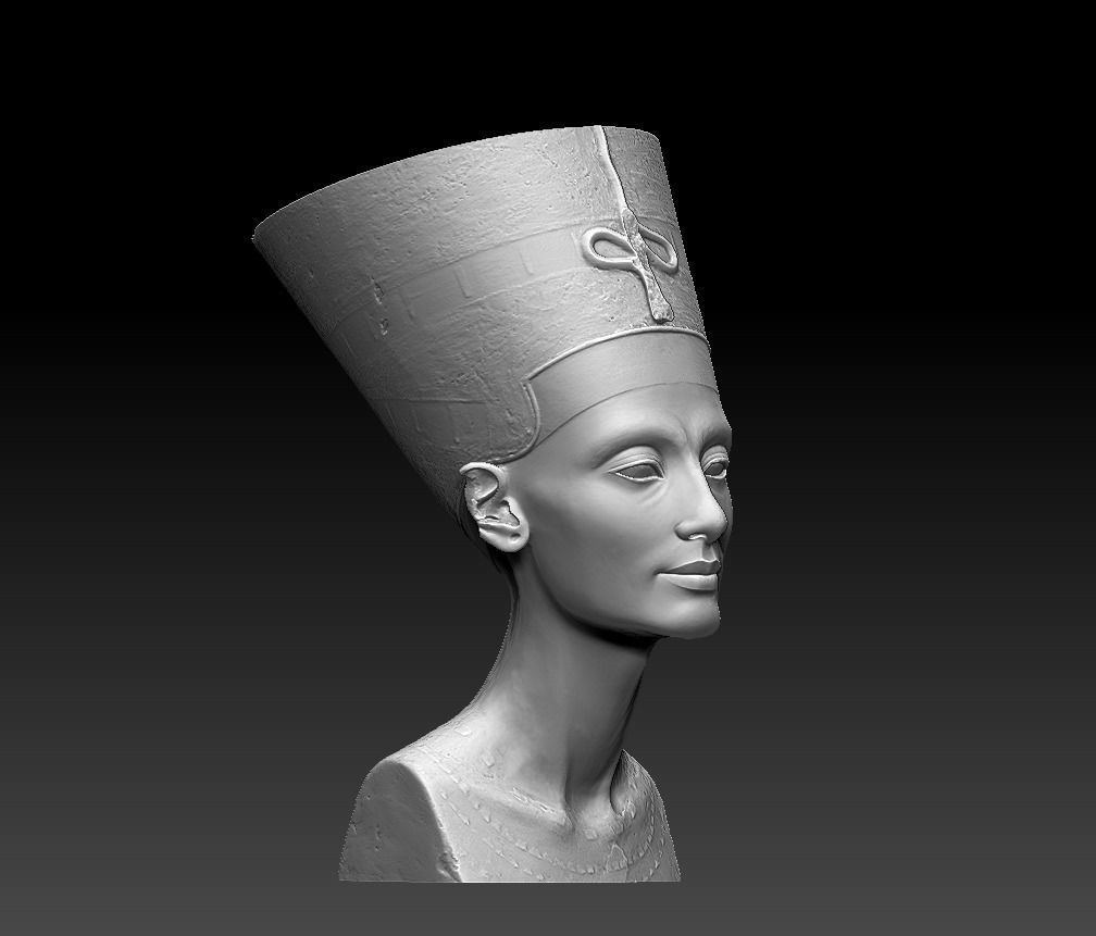 Nefertiti bust of egyptian queen 3D print model_5