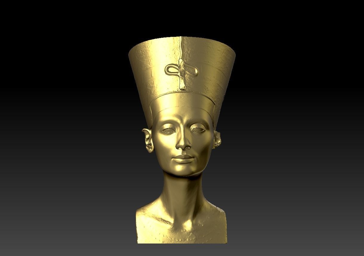 Nefertiti bust of egyptian queen 3D print model_1