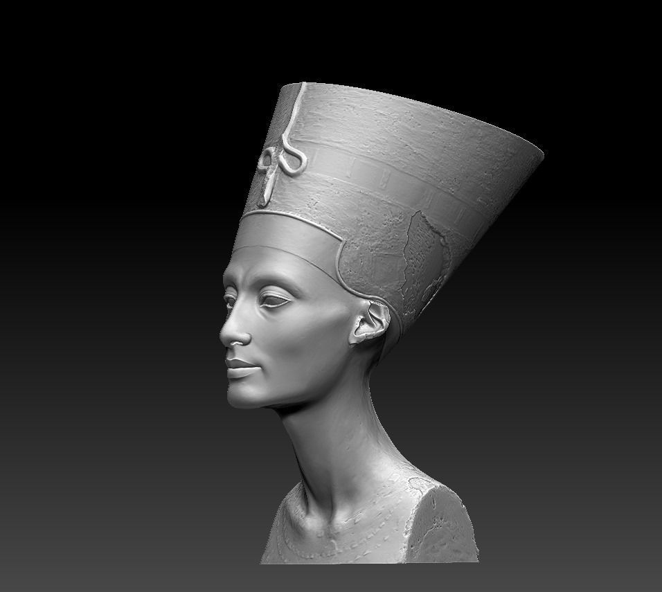 Nefertiti bust of egyptian queen 3D print model_6