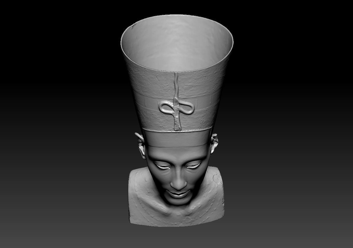 Nefertiti bust of egyptian queen 3D print model_7