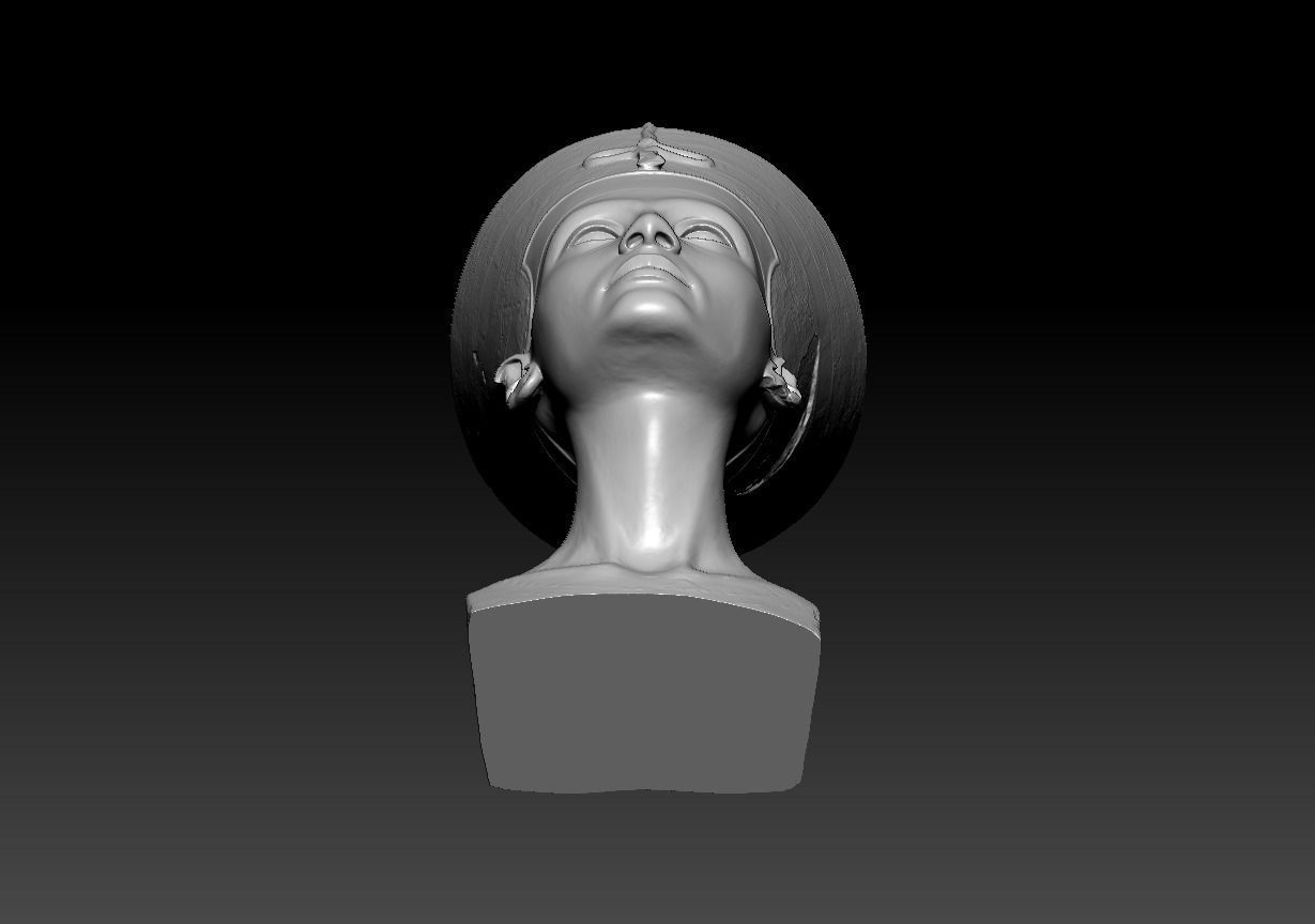 Nefertiti bust of egyptian queen 3D print model_8