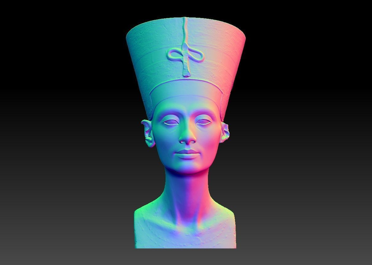 Nefertiti bust of egyptian queen 3D print model_4
