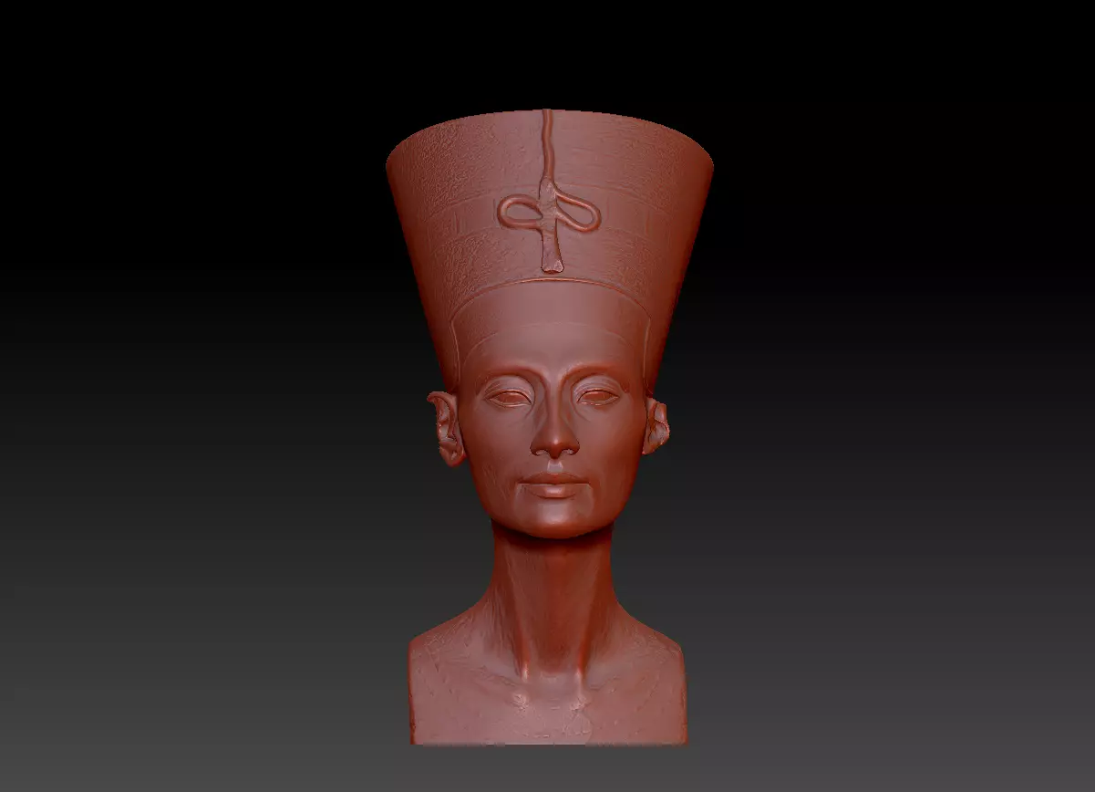 Nefertiti bust of egyptian queen 3D print model_0