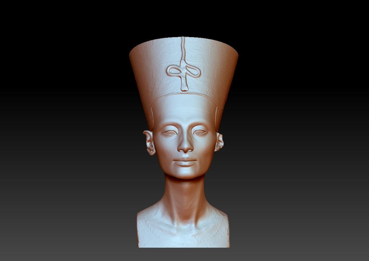 Nefertiti bust of egyptian queen 3D print model_3