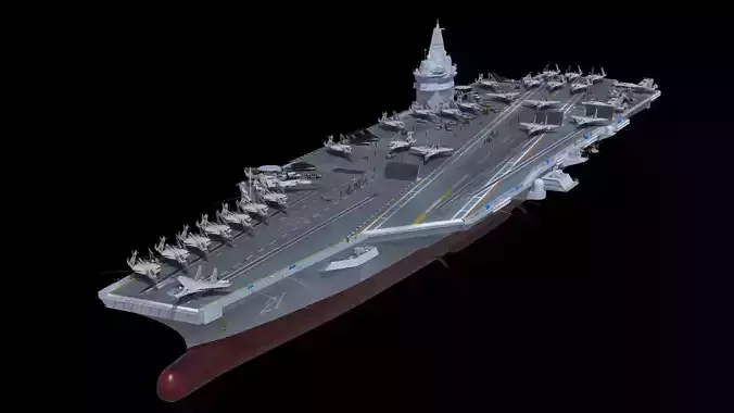 Next-generation nuclear-powered concept aircraft carrier 3D model