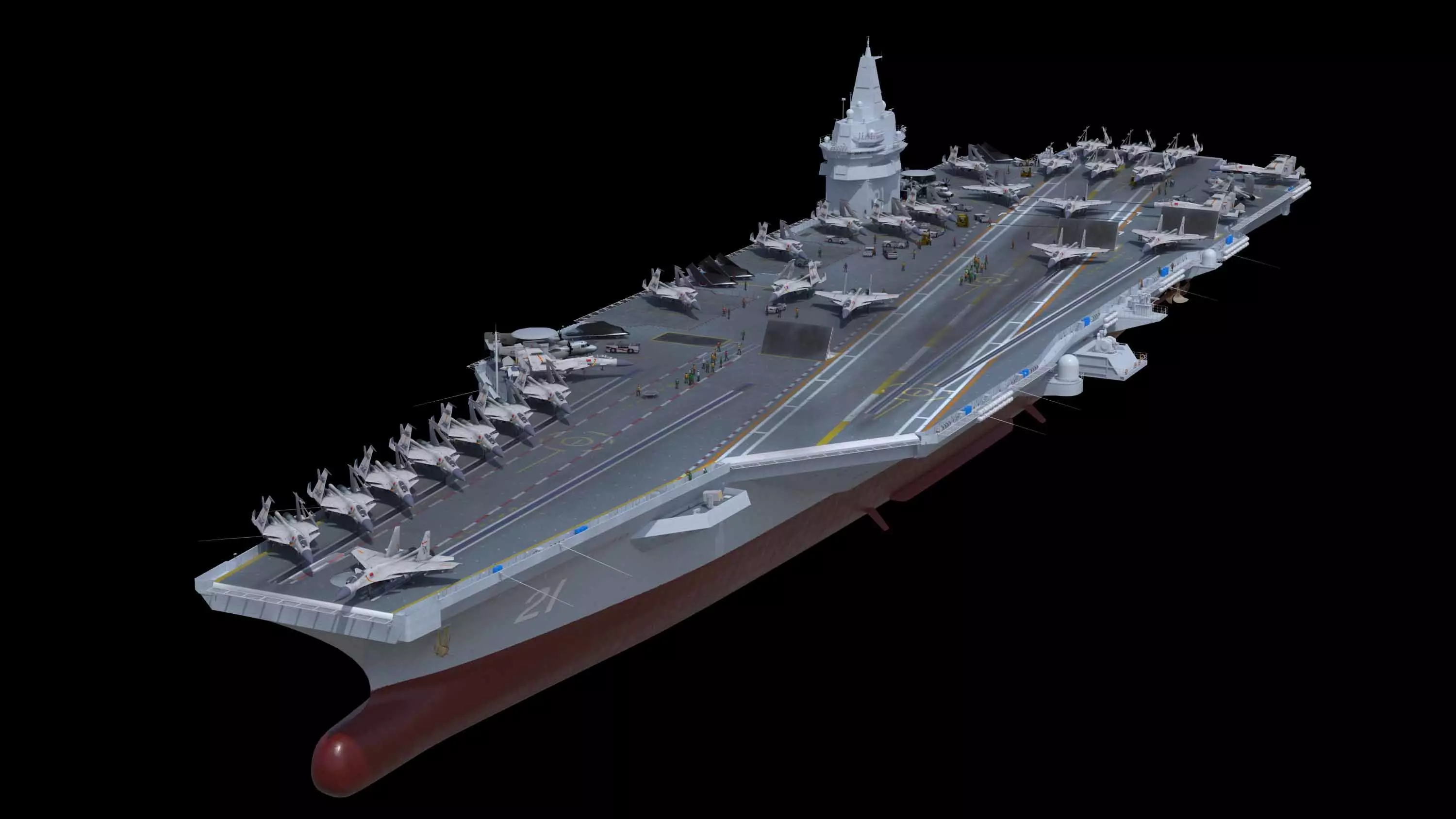 Next-generation nuclear-powered concept aircraft carrier 3D model_0