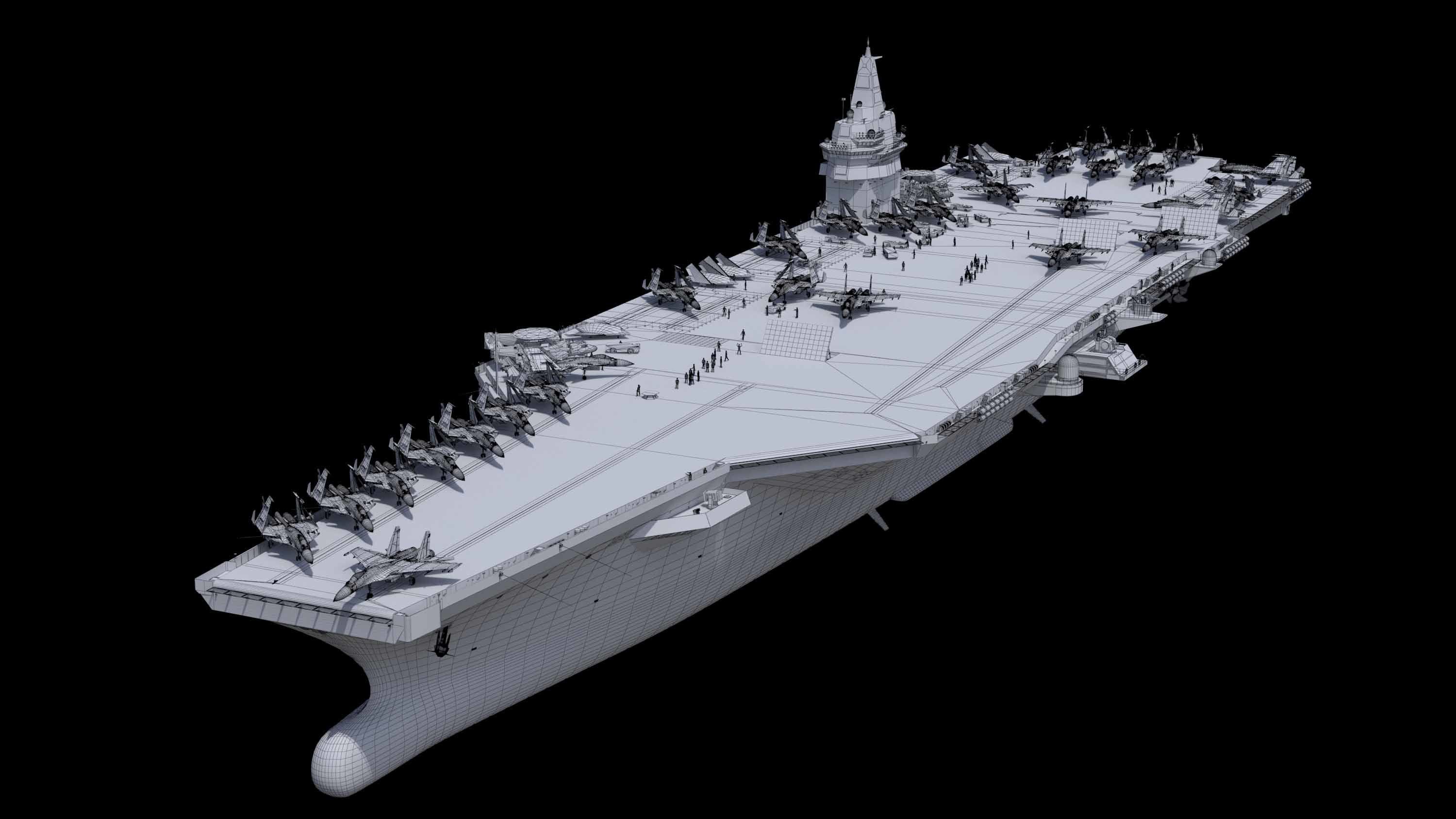 Next-generation nuclear-powered concept aircraft carrier 3D model_23