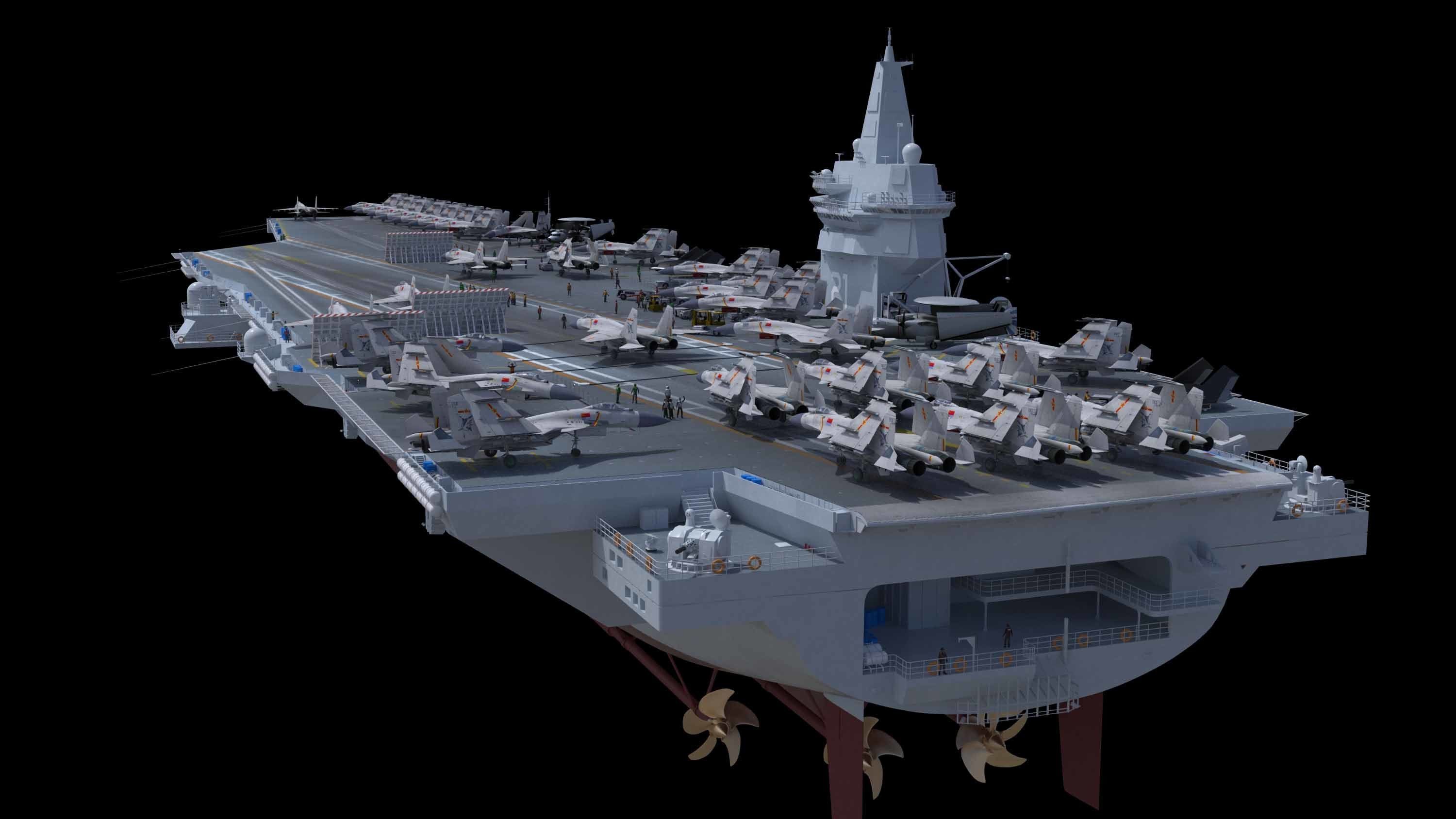 Next-generation nuclear-powered concept aircraft carrier 3D model_6