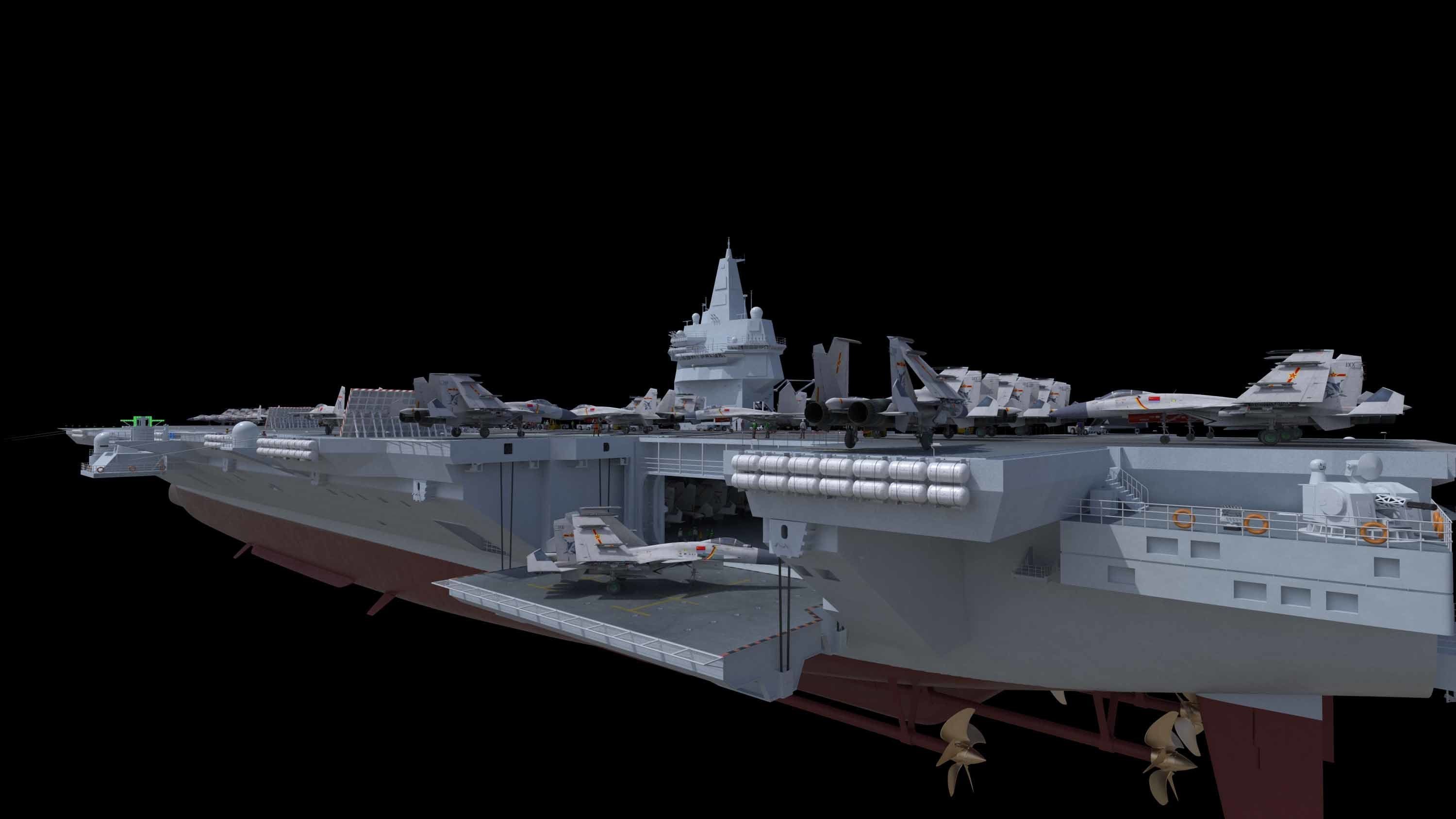 Next-generation nuclear-powered concept aircraft carrier 3D model_5
