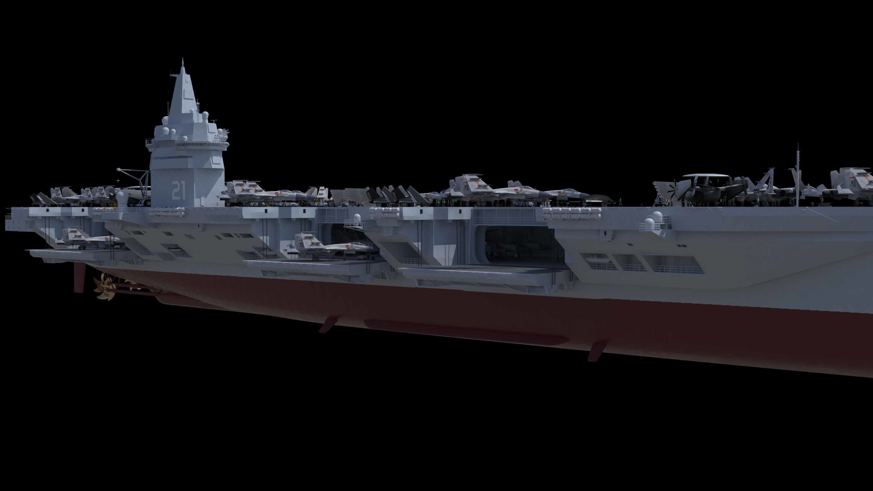 Next-generation nuclear-powered concept aircraft carrier 3D model_12