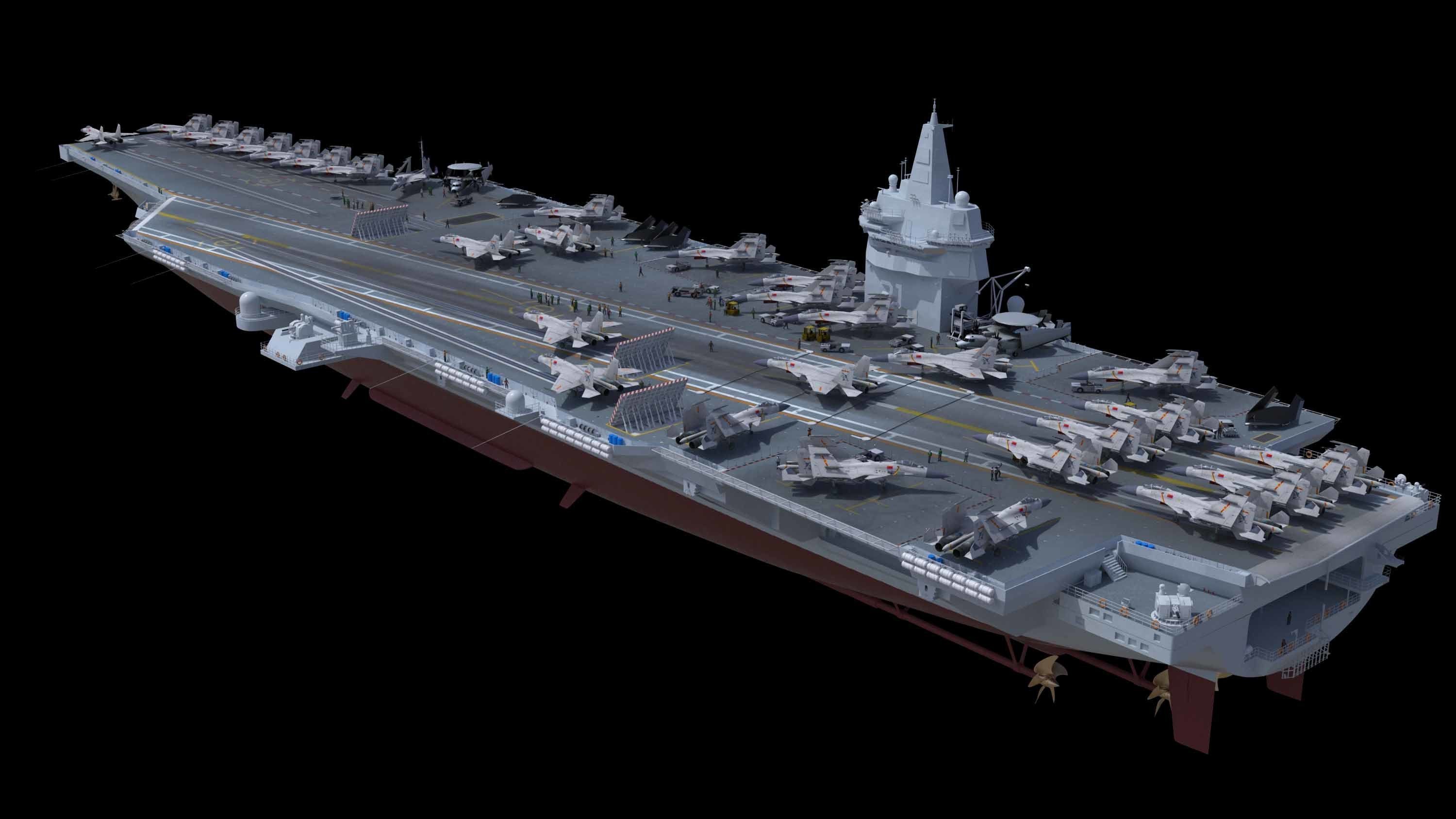 Next-generation nuclear-powered concept aircraft carrier 3D model_13
