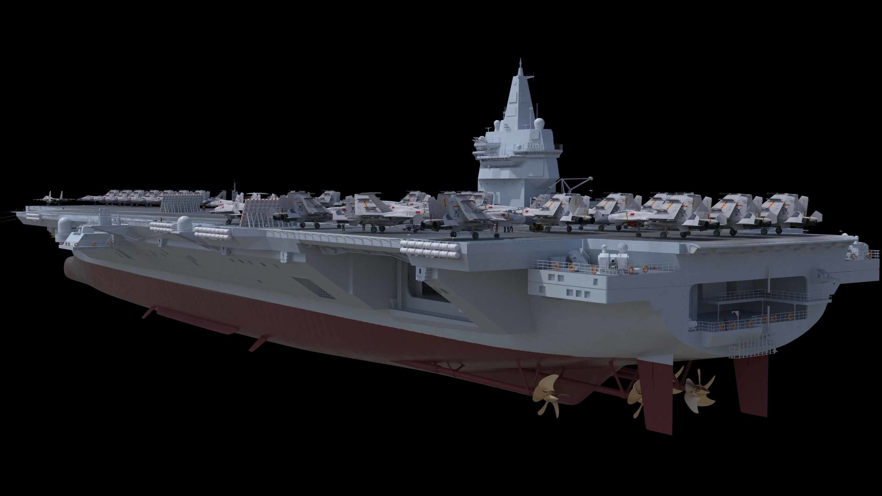 Next-generation nuclear-powered concept aircraft carrier 3D model_8